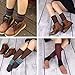 Santwo Color Block Warm Wool Blend Knited Lace Trim Hold-up Boot Crew Socks Winter Leg Warmer 5 Pairs, Multicoloured 2(5 Pairs), Large