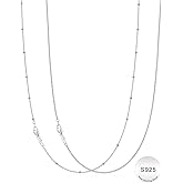 IIEFWELL S925 Sterling Silver Chain Necklace for Women - 1.2/0.8mm Satellite Bead Cable Box Chains Necklace Set, Hypoallergenic Sturdy Women's Silver Chain Necklaces, 16/18/20/22 Inches Jewelry Gifts