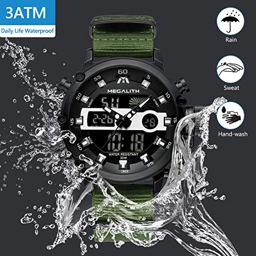 MEGALITH Mens Watches with Nylon Waterproof Digital Military Sport