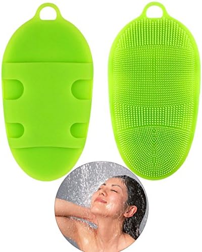 Soft Silicone Body Scrubber Brush Shower Brush - Remove Dead Skin And Toxins, Cellulite Treatment , Improves Lymphatic Functions, Exfoliates, Stimulates Blood Circulation - FDA-approved(Green)