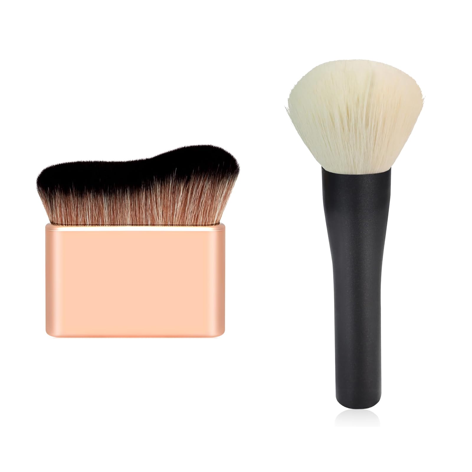 2 Pcs Bronzer Brush, Tanning Brush, Large Fluffy Powder Makeup Brush，Full Face Powder Brush Portable Self Tanning Brush Self Tanner Face Brush for Body & Leg Makeup