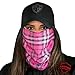 S A CO Official PINK PLAID Face Shield, Perfect for All Outdoor Activities, Protects Face Against the Elements