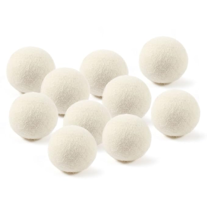 Premium Australian Wool Dryer Balls 10 Pack 236 Inch Reusable Organic Natural Fabric Softener And Static Reducer Softens Reduces Wrinkles And