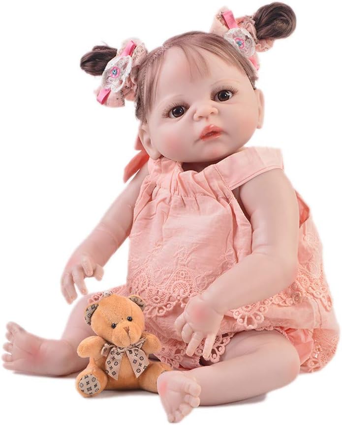 Prezzo HWBB Reborn Baby Doll 57Cm / 23 Pollici Silicone Intero Rebirth Doll Simulazione Baby Bath Toy Simulazione Baby Doll Regalo di Natale Regalo di Compleanno Offerte
