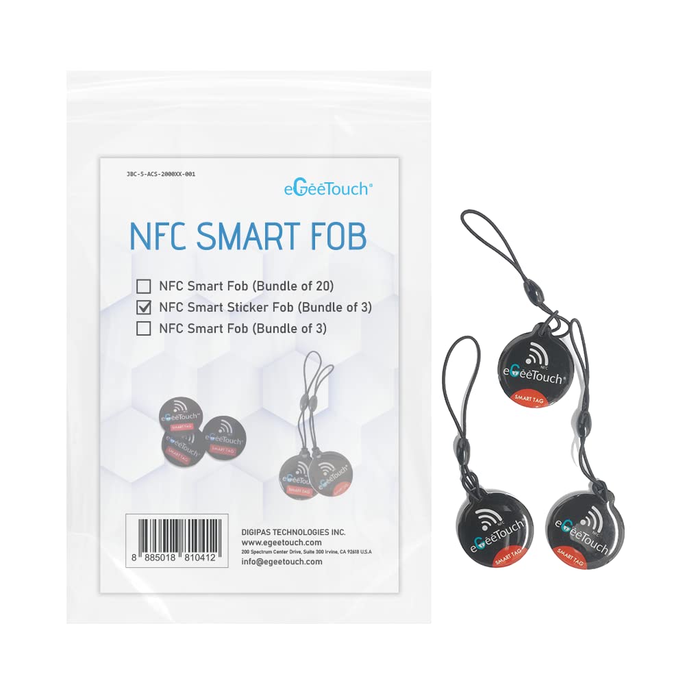 eGeeTouch 3 NFC Fobs for All Smart Locks, Black, S — image 1