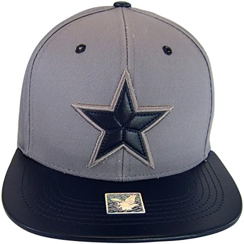Dallas Texas Men's Large Star Cotton Adjustable Snapback Baseball Cap (Gray/Navy)