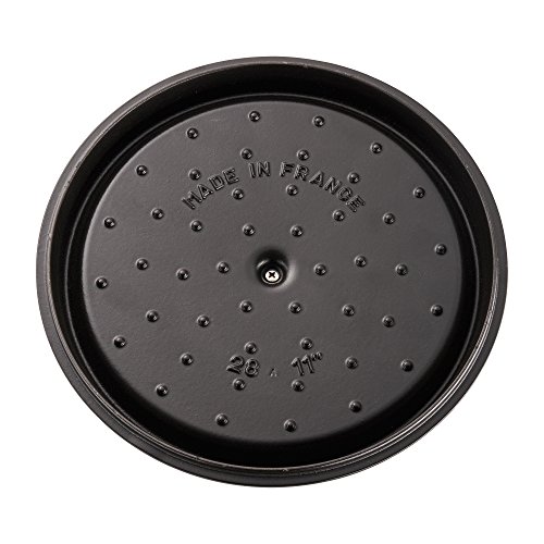 Staub Cast Iron 6qt Cochon Shallow Wide Round Cocotte Matte Black