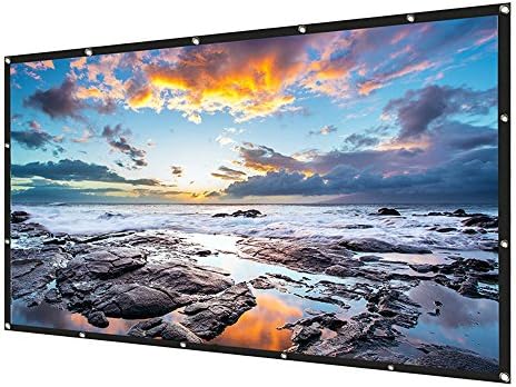 OTYTY 120 inch Projector Screen, 16:9 HD Foldable Anti-Crease Portable Projection Movies Screen for Home Cinema Theater Outdoor Indoor Support Double Sided Projection, PVC Fabric
