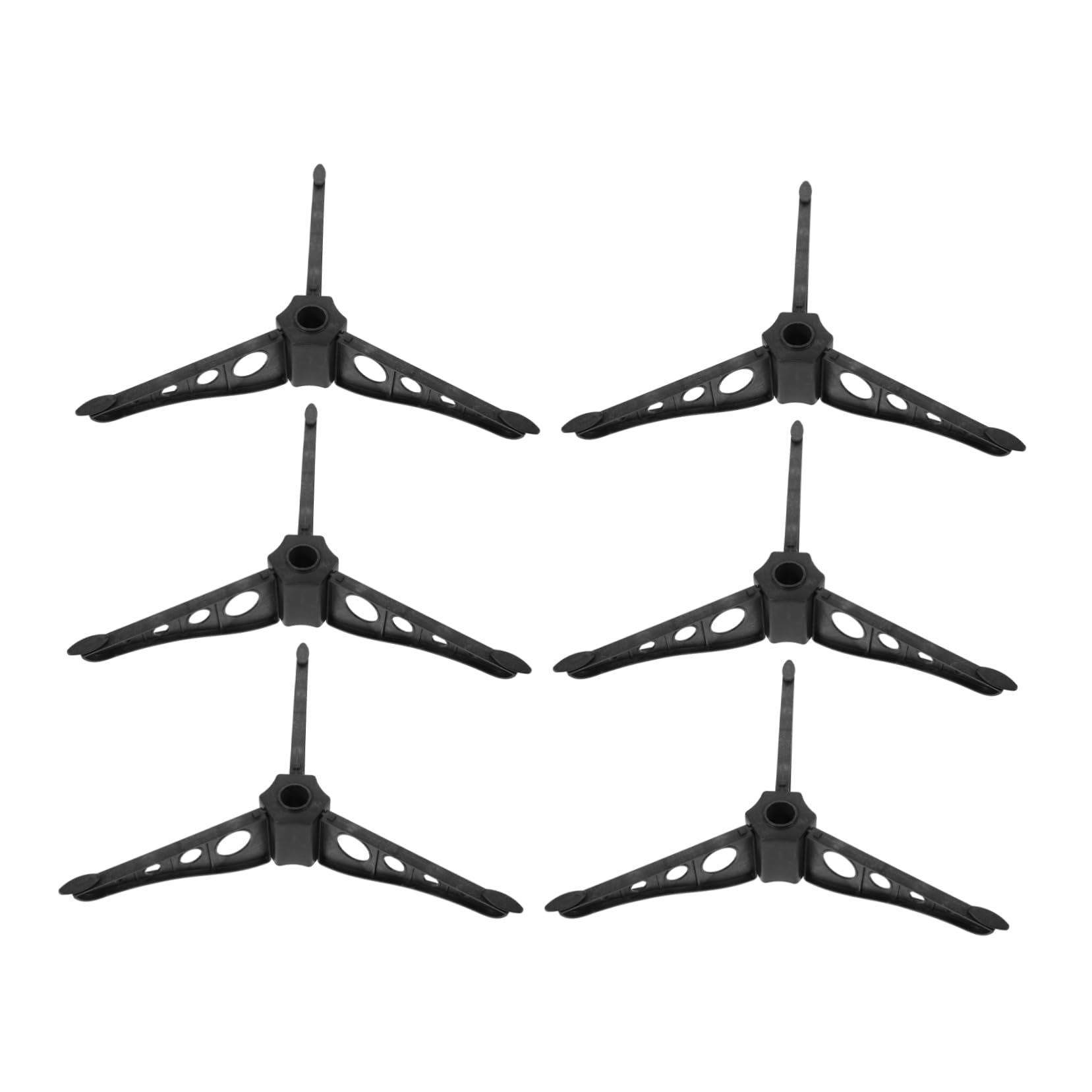 Healifty Adjustable Base 6pcs Christmas Tree Stand DIY Xmas Tree Holder Black 11.40x10.22x1.97in Decked Accessories