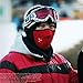 massmall Neoprene Winter Snowboard Ski Half Face Mask Soft Cotton Fleece Neck Ear Warmer Protection Vented Fitted Velcro Adjustable Close Biker Motorcycle Facemask (Red)