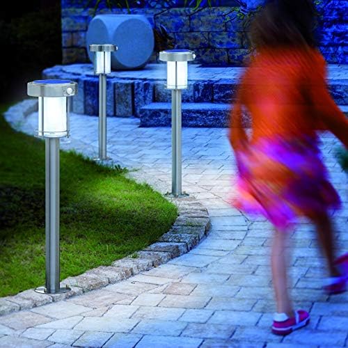 Esotec Solar Floor Lamp Made Of Stainless Steel With Motion Sensor Amazon De Lighting