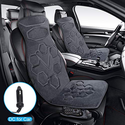 Relief Expert Back Car Seat Massager Cushion Chair Pad with Heat 10 Vibrating Motors for Office Auto Home