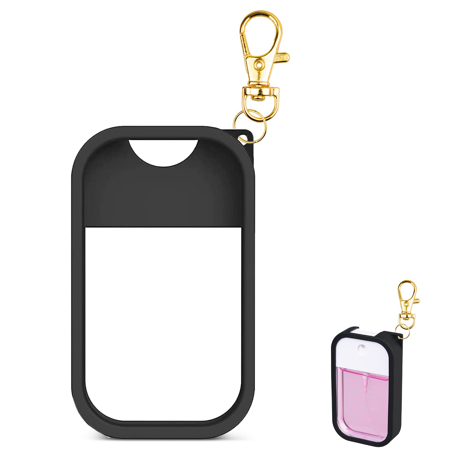 Photo 1 of COCGVEL Silicone Case Compatible with Touchland Hand Sanitizer Spray, Protective Case with Keychain for Power Mist and Glow Mist 1 fl oz, Hand Sanitizer Spray Accessory (Black, 1 Pack)