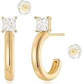 MYEARS Gold Hoop Earrings for Women Open 14K Small Simple Hypoallergenic Lightweight Everyday Illusion Jewelry