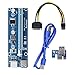 PCIe Riser Ptsaying PCI-E 16x 8x 4x 1x Powered Riser Adapter Card With LED hint w/ 60cm USB 3.0 Extension Cable & 6-Pin PCI-E to SATA Power Cable - GPU Riser Adapter - Ethereum Mining ETH(3 pack)