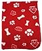 bogo Brands 30x21 Inch Dog/Cat Fleece Blanket - Bone and Paw Print Assorted Color Pet Blankets (Red)