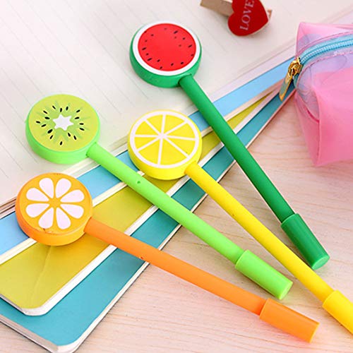 Compact Size Cute Fruit Lollipop Gel Pens Kawaii Student Stationery Pen Office Supplies School Writing Signature Plastic Pens - Green Kiwifruit - Thumbnail 6