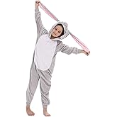 LOBUJOU Kids Onesie Costume for Boys Girls Halloween Animal Cosplay One Piece Flannel Hooded