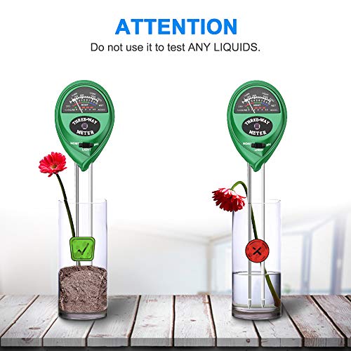 MARGE PLUS Soil Tester Moisture Meter, 3 in 1 Soil Test Kit Gardening Tools for PH, Light & Moisture, Plant Tester for Home, Farm, Lawn, Indoor & Outdoor (No Battery Needed) - Thumbnail 4