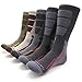 MIRMARU Men's 5 Pairs Hiking Outdoor Trail Running Trekking Moisture Wicking Cushion Crew Socks