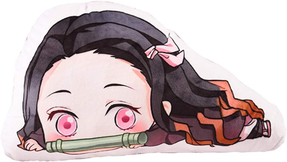 Ailancos Lopbraa Kamado Nezuko Cushion Throw Pillow Plush Toy Demon Slayer: Kimetsu no Yaiba Stuffed Doll (one Size, Kamado Nezuko 02)