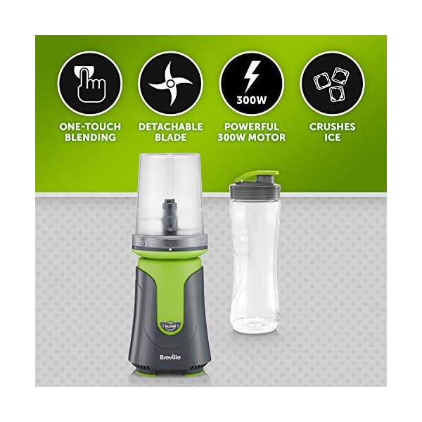 Breville-Blend-Active-Compact-Food-Processor-and-Smoothie-Maker-1-x-Processor-Bowl-1-x-Portable-Blending-Bottle-600-ml-300-W-Green-VBL241 Breville Blend Active Compact Food Processor and Smoothie Maker, 1 x Processor Bowl, 1 x Portable Blending Bottle (600…