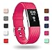POY Replacement Bands Compatible for Fitbit Charge 2, Special Edition Adjustable Sport Wristbands, Large Rose