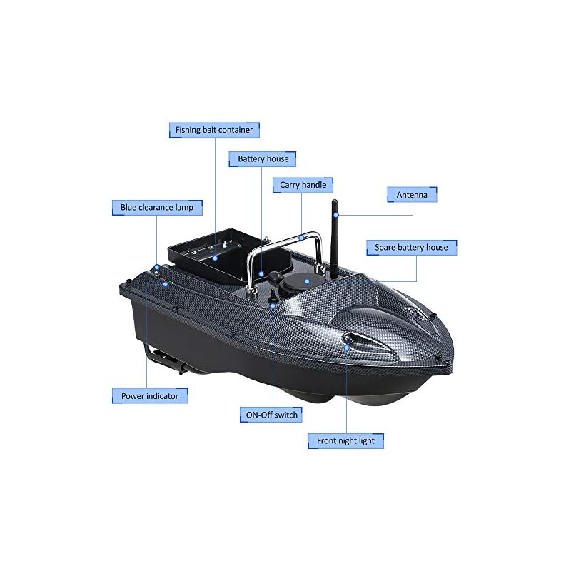 Walory Bateau À Appâts De Pêche – Télécommande Sans Fil Chargeur De Pêche Smart Appâts Bateau De Pêche Jouet Rc Bateau De Pêche Pour Adultes Débutants 540 Yards Distance Gamme (us Plug)