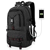 Fashion Laptop Backpack Contains Multi-function Pockets, Tocode Durable Travel Backpack with USB Charging Port Stylish Anti-theft School Bag Fits 17.3 Inch Laptop Comfort pack for Women & Men–Black II