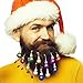 Anjou Beard Ornaments, Beard Baubles, 12pcs Colorful Christmas Facial Hair Baubles in The Holiday Spirit, Red, Green, Blue, Purple, Gold and Silver, Easy Attach Mini Mustache, Gift for Men