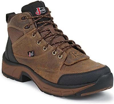 Justin Stampede Men's Waterproof Lace-Up Casual Boot Round Toe Tan 7 D(M) US