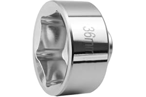 Ibetter 36mm Oil Filter Socket For Some Ford F250,BMW,Mercedes,Mini,VW,Audi,Volvo and Porsche, Low Profile 6-Point Filter Cap Wrench, Heavy Duty 3/8" Drive Removal Tool