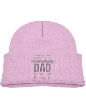 Child Husband Son In Law Fathers Day Gift Unisex Baby Beanie Cotton Soft Cute Lovely Knit Beanie Hat Cap Black