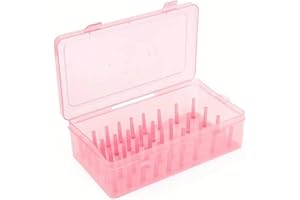Sewing Thread Storage Box 42-Slot Transparent Organizer for Embroidery and Needlework Plastic Spool Holder Compact Portable C