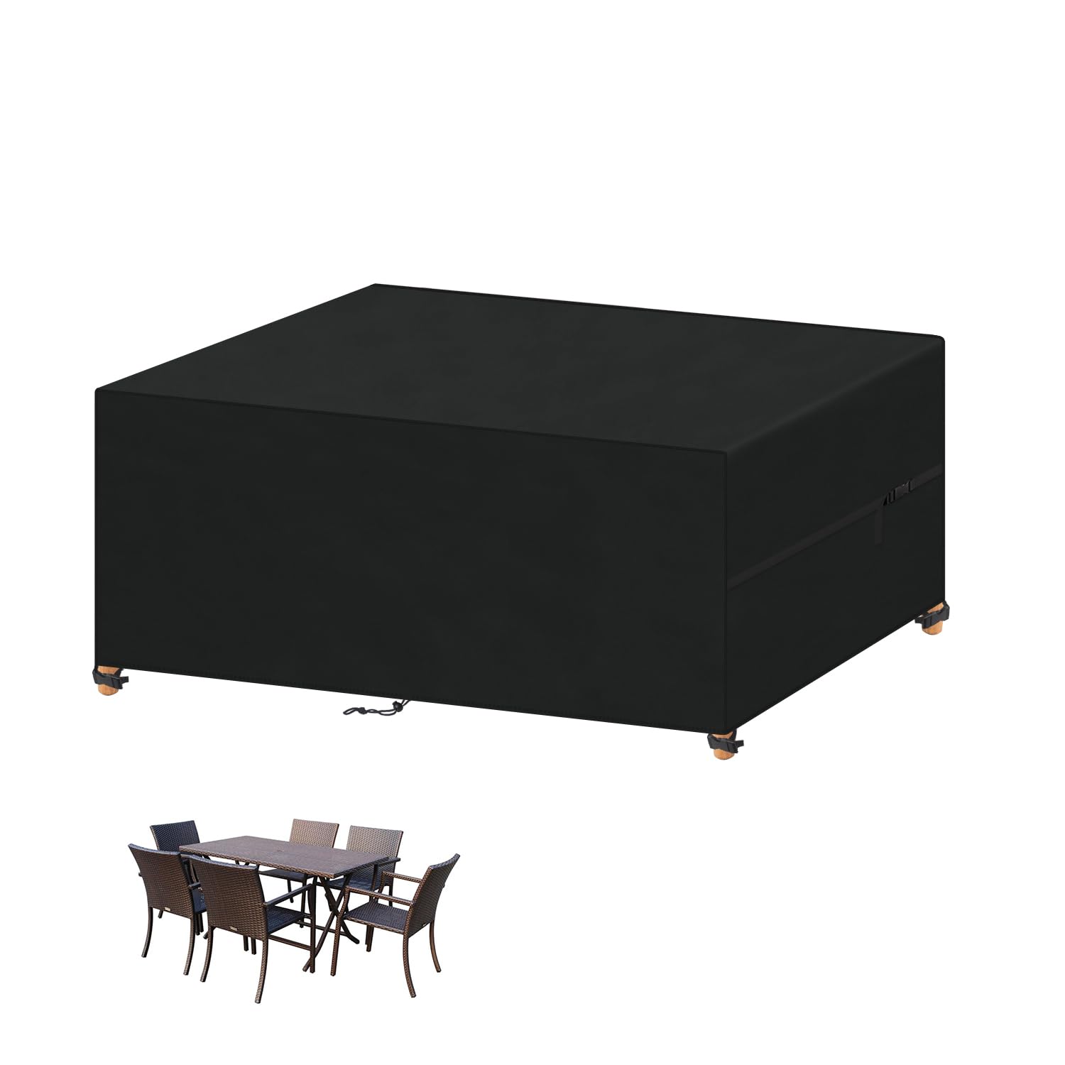 VANSHEIM Garden Furniture Covers Waterproof Outdoor Furniture Covers for Outside Table Cover for Garden Furniture Cover Outdoor Furniture Set Covers Anti-UV 420D Oxford Fabric 140x90x75cm