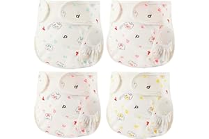 MAIHAO Reborn Baby Dolls Diapers for 17-24 Inch Newborn Baby Doll Diapers Reusable Adjustable Velcro 4-Piece Cute Bear Outfit Accessories