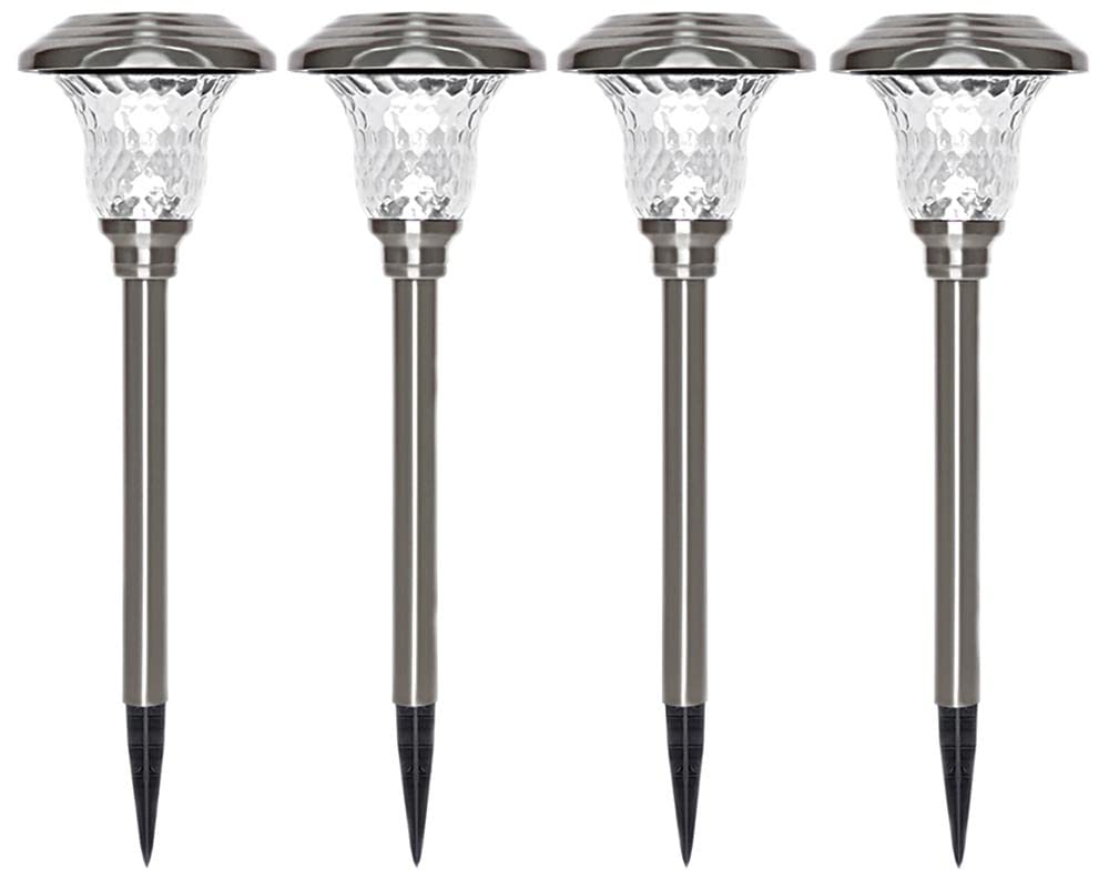 PRO ELEC PELL0263 Solar Powered LED Pathway Lights, 5200K, IP65, Pack of 4