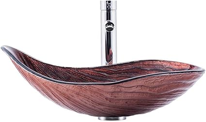 Vasque A Poser Salle De Bain Goutte D Eau 550x380x170mm Art Verre Evier A Poser Lavabo De Salle De Bain Vanite Bassin Avec Robinet C Amazon Fr Bricolage