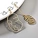Geometric Human Face Ethnic Earrings Skull Head Earrings for Women Gold Tone Vintage Accessories