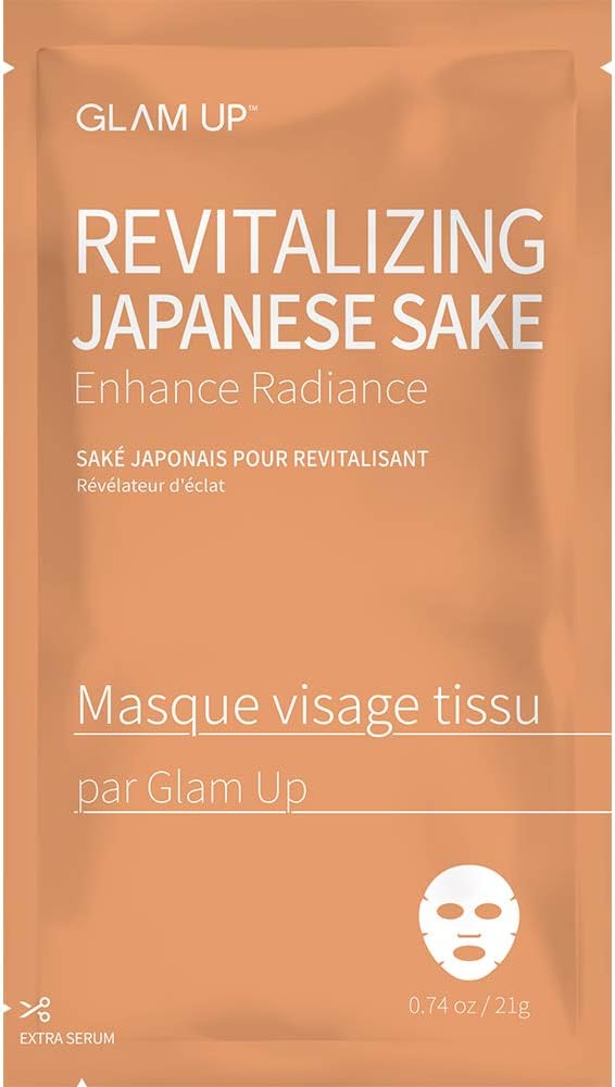 Sheet mask by glam up BTS Revitalizing Japanese Sake (Rice) - Purifying, Boosting Tired Skin Nature made Freshly packed Daily Skin Therapy Original K-Beauty Recipe 1ea