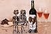 Clever Creations Metal Wine Bottle Holder, Vintage Figurine Wine Rack Décor for Tables, Shelves and Countertops, Couple Holding Hands
