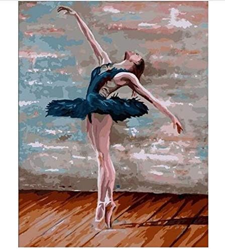 Ballerina Oil Painting by Numbers Decoration Acrylic Paint On Canvas for Artwork-40x50cm with Framed