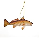 Treasure Gurus 5" Redfish Xmas Gift Topper Coastal Red Drum Fish Hanging Christmas Tree Ornament Nautical Holiday Decor