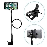 iPhone Holder, Skiva Flexible Long Arms Cell Phone Clip Holder Stand for iPhone 6 6s Plus 5s SE, Samsung Galaxy S7 S6 Edge S5 S4 Note5 Note4, HTC One M9 M8 & more [Universal Fit] (Black)[Model:AH112]