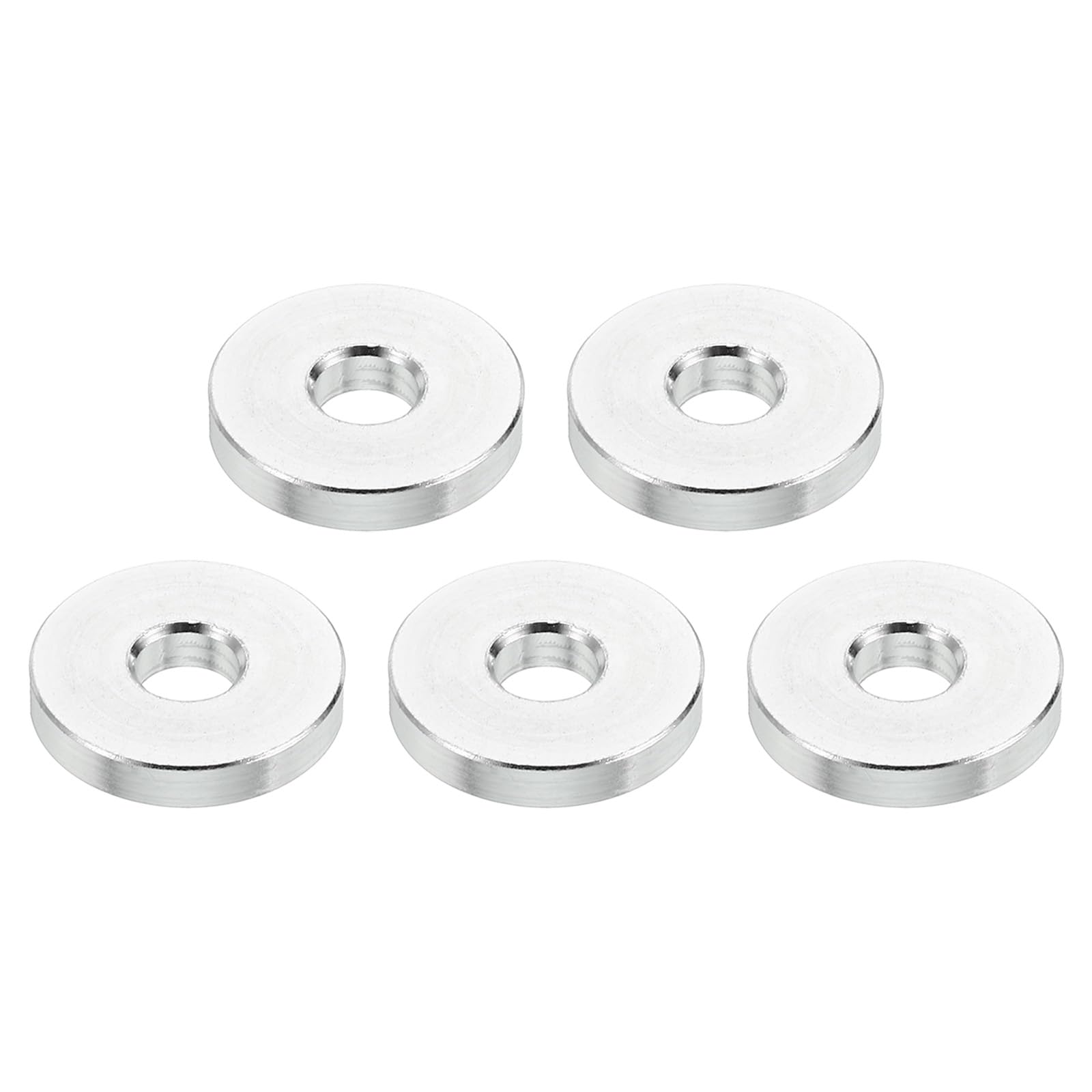 PATIKIL M5 Aluminum Spacers, 5 Pcs Metal Spacer Aluminum 5.2mm ID x 16mm OD x 3mm L Aluminum Spacer Screw Standoff Round for 1/5inch or M5 Screw Bolts