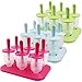 Whonline Ice Pop Mold, 3 Sets of 3-Color Mini Ice Pop Molds with Brush and Funnel