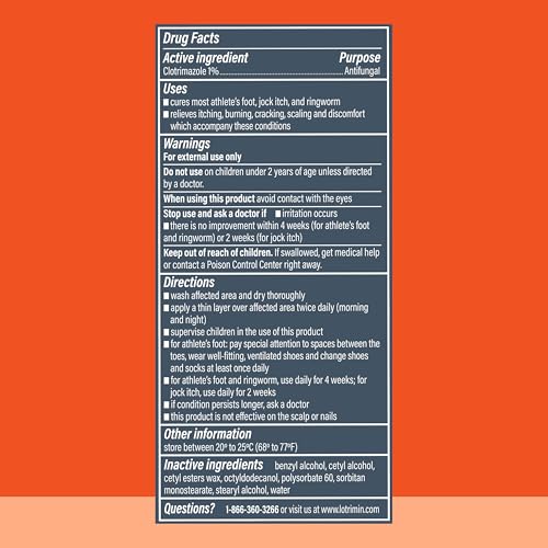 LOTRIMIN AF CREAM FOR ATHLETE’S FOOT, CLOTRIMAZOLE 1% ANTIFUNGAL TREATMENT, CLINICALLY PROVEN EFFECTIVE ANTIFUNGAL TREATMENT OF MOST AF, JOCK ITCH AND RINGWORM, CREAM, .53 OUNCE (15 GRAMS)