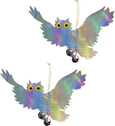 Ugold 2 Pack Bird Repellent Holographic Reflective Owl - Pigeon, Woodpecker Deterrent