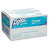 Ziploc 94604 Double-Zipper Freezer Bags, 1gal, 2.7mil, Clear w/Label Panel (Case of 250)
