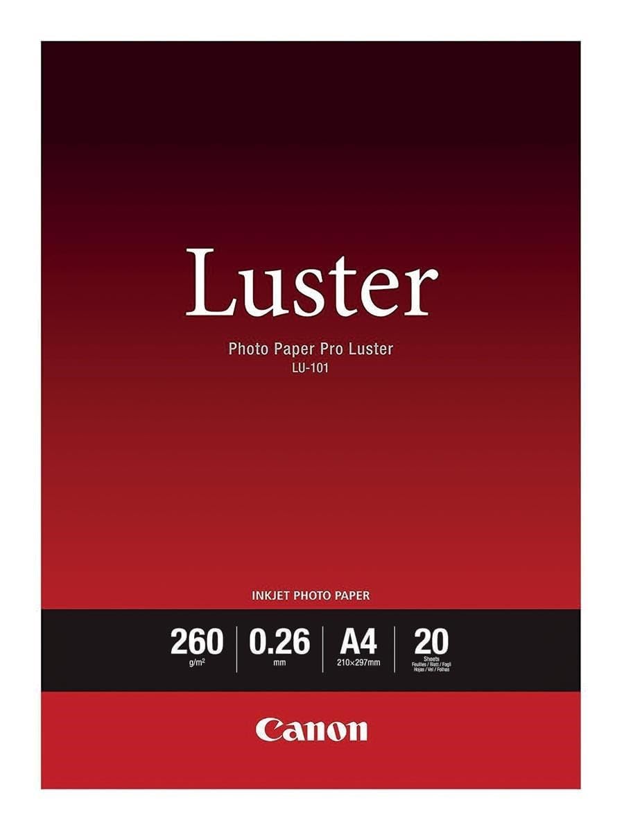 Canon A4 Pro Luster Photo Paper (Pack of 20), White